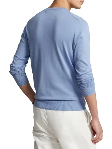 Polo Ralph Lauren Men's Cotton Crewneck Sweater - Chambray Blue - Size XL | Thumbnail 4 Polo Ralph Lauren Men's Cotton Crewneck Sweater - Chambray Blue - Size XL | Thumbnail 4