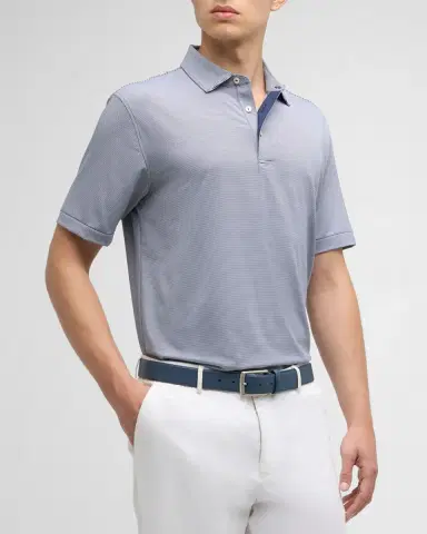 Peter Millar Men's Jubilee Stripe Stretch-Jersey Polo Shirt | Thumbnail 4