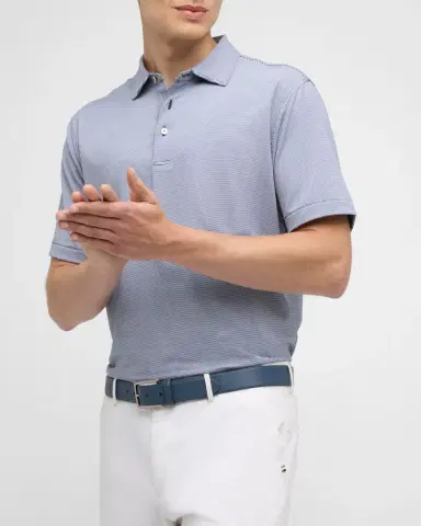 Peter Millar Men's Jubilee Stripe Stretch-Jersey Polo Shirt | Thumbnail 6