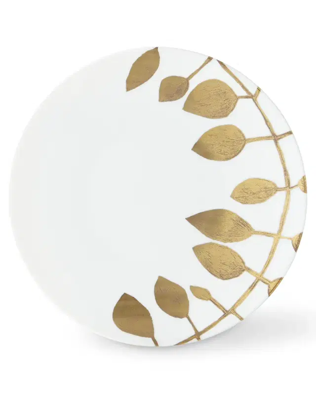 Haviland & Parlon Daphne White Gold-Leaf Dinner Plate