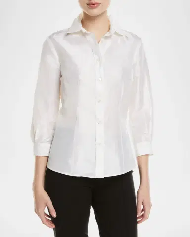 Carolina Herrera Taffeta Button-Front Shirt | Thumbnail 2 Carolina Herrera Taffeta Button-Front Shirt | Thumbnail 2