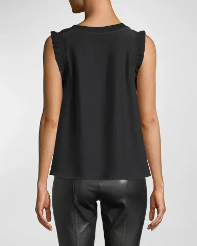 Cinq a Sept Tous Les Jours Lenore Crewneck Sleeveless Silk Top | Thumbnail 2