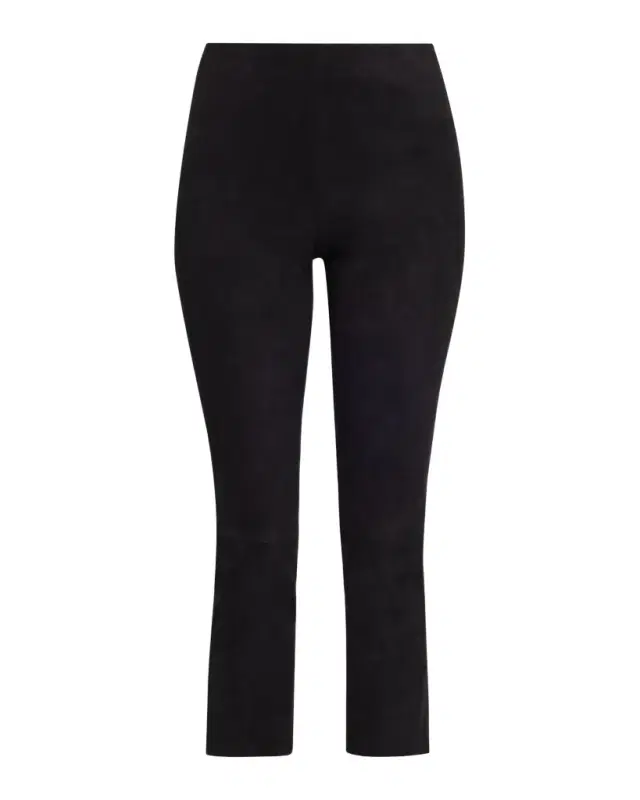 Vince Stretch-Suede Split Hem Crop Pants