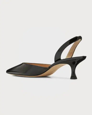 Manolo Blahnik Carolyne Low-Heel Patent Halter Pumps | Thumbnail 4