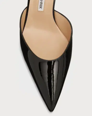 Manolo Blahnik Carolyne Low-Heel Patent Halter Pumps | Thumbnail 7
