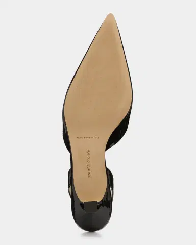 Manolo Blahnik Carolyne Low-Heel Patent Halter Pumps | Thumbnail 8