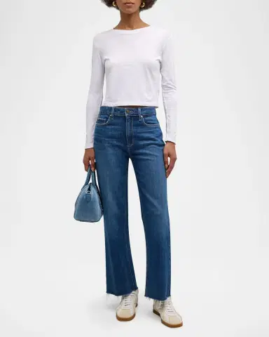 AMO Denim Babe Cropped Long-Sleeve Cotton Tee | Thumbnail 2 AMO Denim Babe Cropped Long-Sleeve Cotton Tee | Thumbnail 2