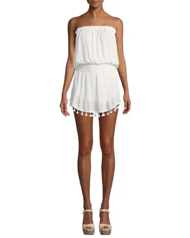 Ramy Brook Marcie Strapless Coverup Dress with Pompoms | Thumbnail 1