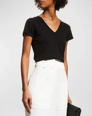 Vince Essential Pima Cotton V-Neck Tee | Thumbnail 4