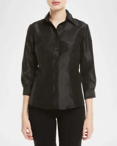 Carolina Herrera Taffeta Button-Front Shirt | Thumbnail 2 Carolina Herrera Taffeta Button-Front Shirt | Thumbnail 2