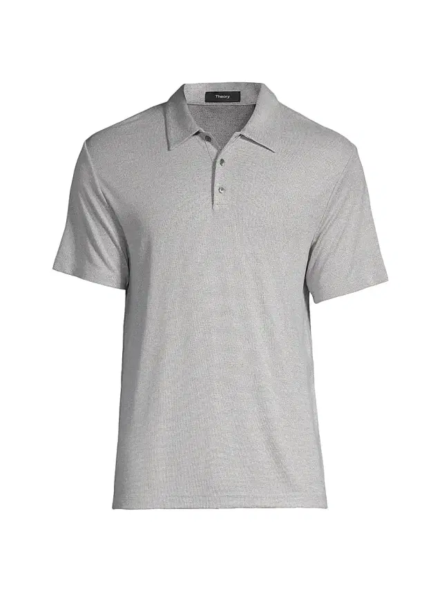 Theory Men's Bron C Anemone Polo Shirt - Grey Multi