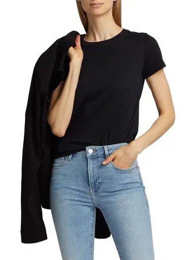 Frame Women's Cotton Crop Baby T-Shirt | Thumbnail 3 Frame Women's Cotton Crop Baby T-Shirt | Thumbnail 3