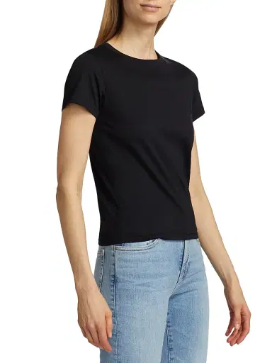 Frame Women's Cotton Crop Baby T-Shirt | Thumbnail 4 Frame Women's Cotton Crop Baby T-Shirt | Thumbnail 4