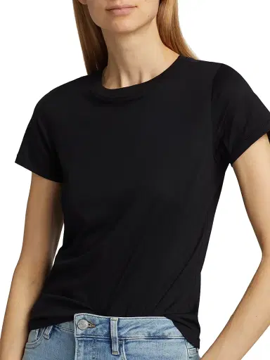 Frame Women's Cotton Crop Baby T-Shirt | Thumbnail 6 Frame Women's Cotton Crop Baby T-Shirt | Thumbnail 6