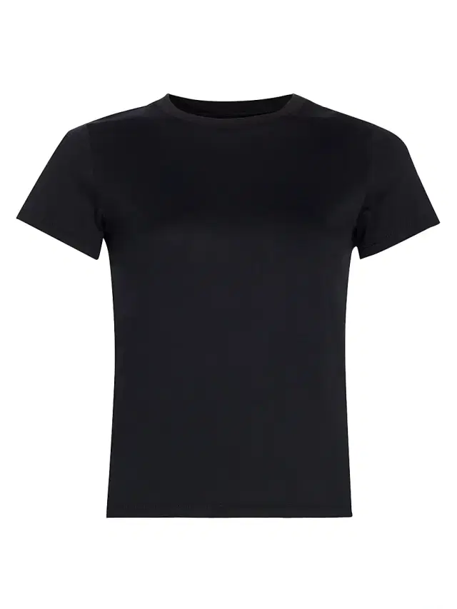 FRAME Women's Cotton Crop Baby T-Shirt - Black