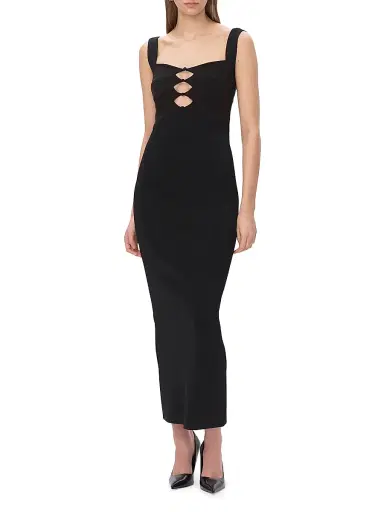 Hervé Léger Women's The Alessia Stretch-Crepe Cut-Out Gown - Black - Size XS | Thumbnail 3