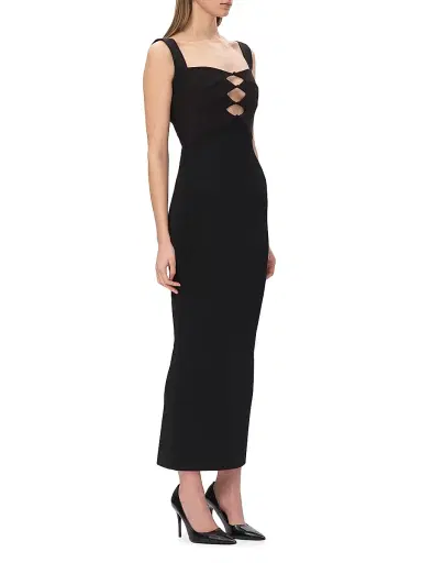 Hervé Léger Women's The Alessia Stretch-Crepe Cut-Out Gown - Black - Size XS | Thumbnail 4