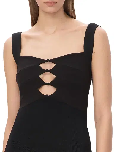 Hervé Léger Women's The Alessia Stretch-Crepe Cut-Out Gown - Black - Size XS | Thumbnail 7