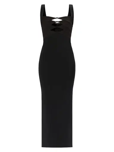 Hervé Léger Women's The Alessia Stretch-Crepe Cut-Out Gown - Black - Size XS | Thumbnail 1