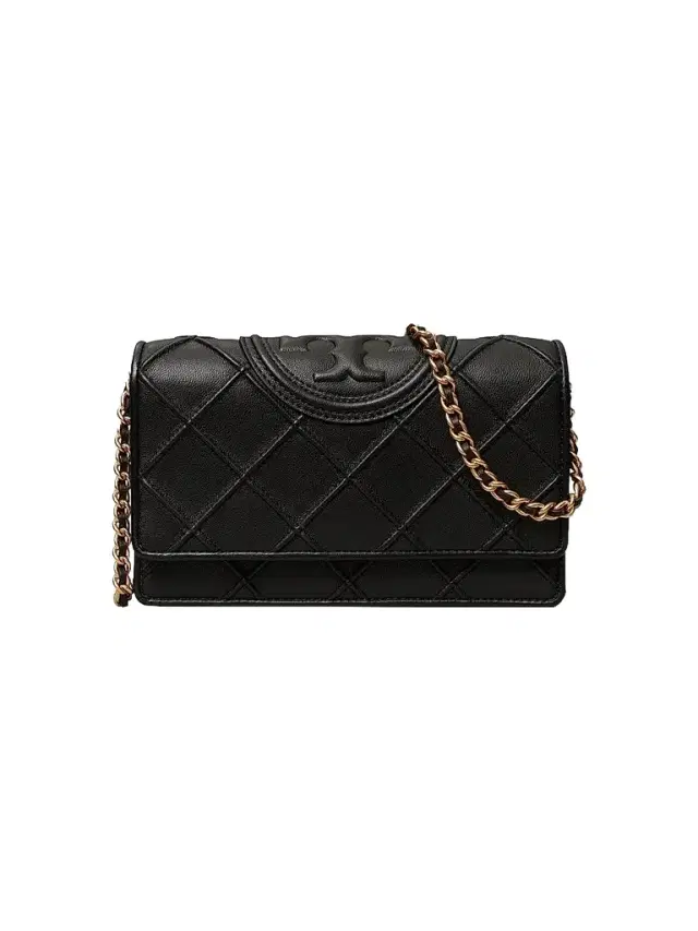 Tory Burch Women's Fleming Soft Leather Chain Wallet - Black
