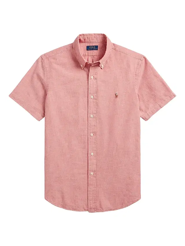 Men's Classic-Fit Chambray Shirt - Nautical Red White