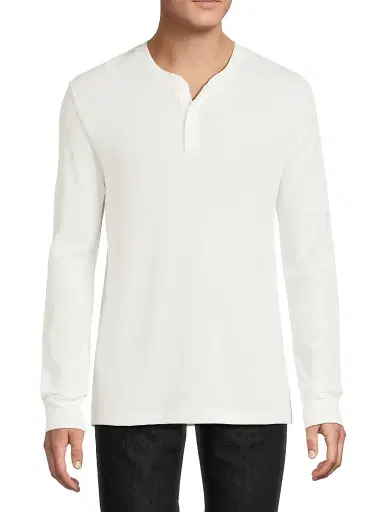 Vince Men's Jacquard Ribbed Henley - Off White - Size XXL | Thumbnail 3