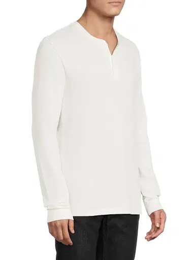 Vince Men's Jacquard Ribbed Henley | Thumbnail 4 Vince Men's Jacquard Ribbed Henley | Thumbnail 4