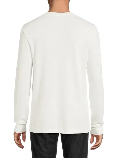 Vince Men's Jacquard Ribbed Henley - Off White - Size XXL | Thumbnail 5