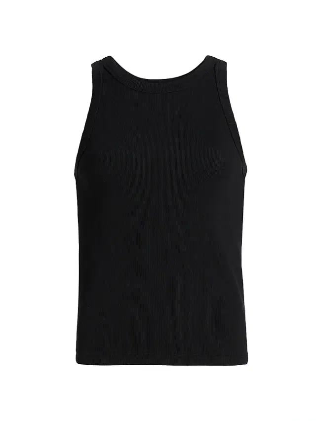 Women's Rib-Knit Cotton Tank - Black