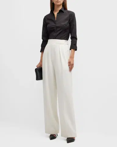 Carolina Herrera Classic Cotton Button-Front Shirt | Thumbnail 2 Carolina Herrera Classic Cotton Button-Front Shirt | Thumbnail 2