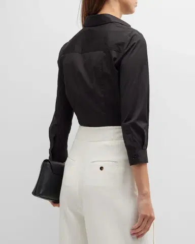 Carolina Herrera Classic Cotton Button-Front Shirt | Thumbnail 3 Carolina Herrera Classic Cotton Button-Front Shirt | Thumbnail 3