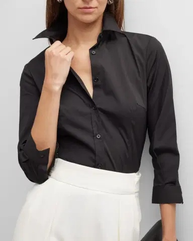 Carolina Herrera Classic Cotton Button-Front Shirt | Thumbnail 7 Carolina Herrera Classic Cotton Button-Front Shirt | Thumbnail 7
