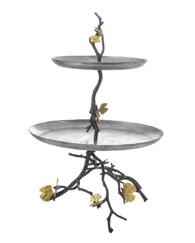 Michael Aram Butterfly Ginkgo 2 Tier Etagere