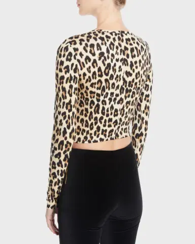 Alice + Olivia Delaina Long-Sleeve Crewneck Crop Top | Thumbnail 2