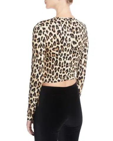 Alice + Olivia Delaina Long-Sleeve Crewneck Crop Top | Thumbnail 1