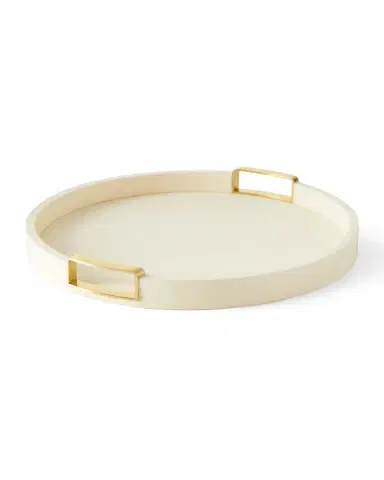AERIN Carina Faux Shagreen Small Round Tray | Thumbnail 2