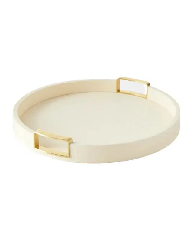 AERIN Carina Faux Shagreen Small Round Tray