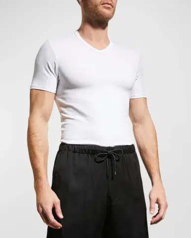 Neiman Marcus Men's 3-Pack Cotton Stretch T-Shirts | Thumbnail 2