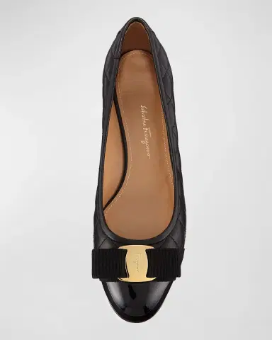 Ferragamo Vara Quilted Bow Ballet Pumps | Thumbnail 3 Ferragamo Vara Quilted Bow Ballet Pumps | Thumbnail 3
