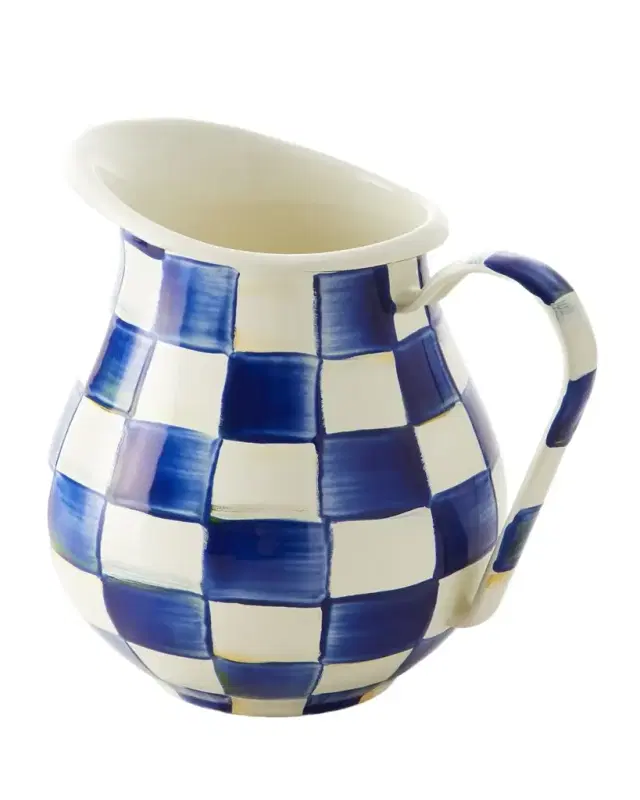 MacKenzie-Childs Royal Check Pitcher