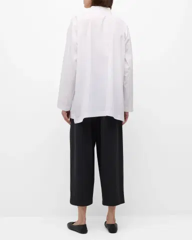 Eskandar Slim A-Line Two Collar Shirt With Step Insert (Long Length) | Thumbnail 6 Eskandar Slim A-Line Two Collar Shirt With Step Insert (Long Length) | Thumbnail 6