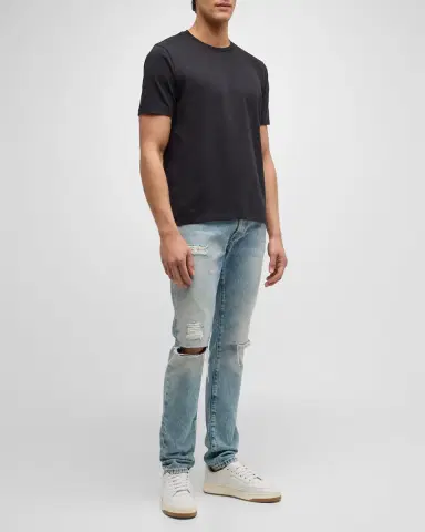 Frame Men's Heavyweight Cotton Crewneck Classic Fit T-Shirt | Thumbnail 2 Frame Men's Heavyweight Cotton Crewneck Classic Fit T-Shirt | Thumbnail 2