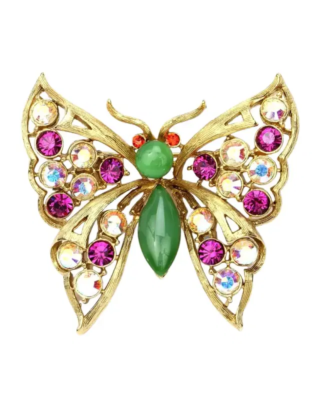 Crystal Butterfly Brooch
