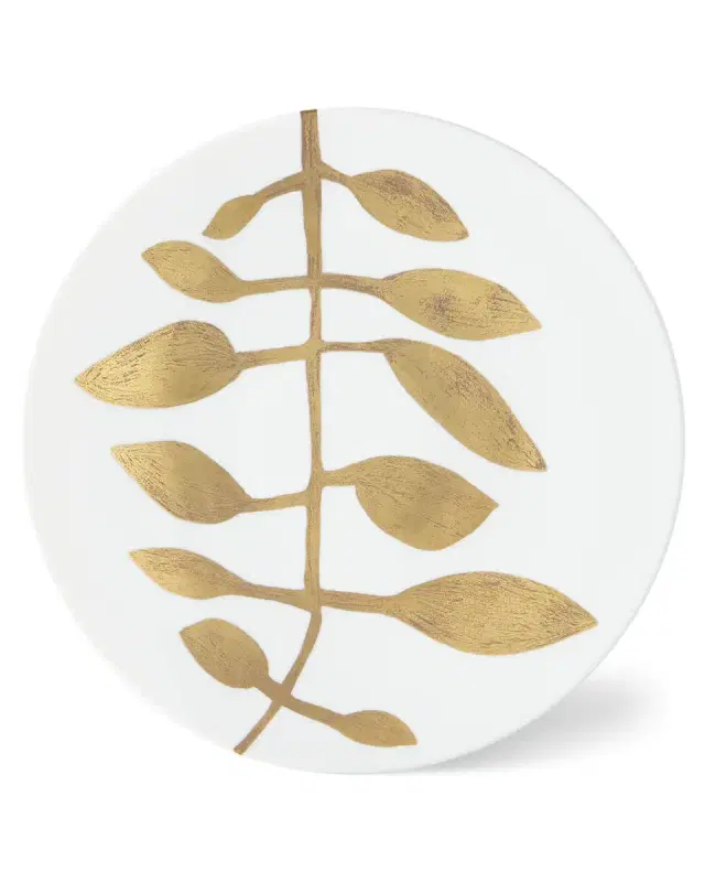 Haviland & Parlon Daphne White Gold-Leaf Buffet Plate