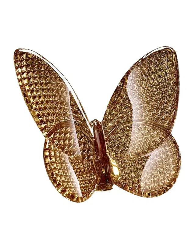 Baccarat 2.6" Lucky Crystal 20K Gold Diamant Butterfly
