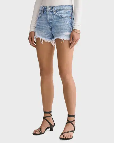 AGOLDE Parker Vintage Frayed-Hem Denim Shorts | Thumbnail 2