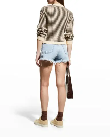 AGOLDE Parker Vintage Frayed-Hem Denim Shorts | Thumbnail 3
