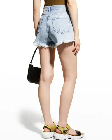 AGOLDE Parker Vintage Frayed-Hem Denim Shorts | Thumbnail 5