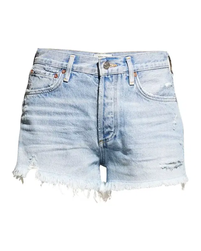 AGOLDE Parker Vintage Frayed-Hem Denim Shorts