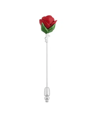 Tateossian Men 's Red Rose Lapel Pin | Thumbnail 2